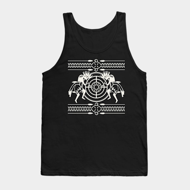 Native American Kokopelli Musicans - Sun Border 7 Tank Top by EDDArt